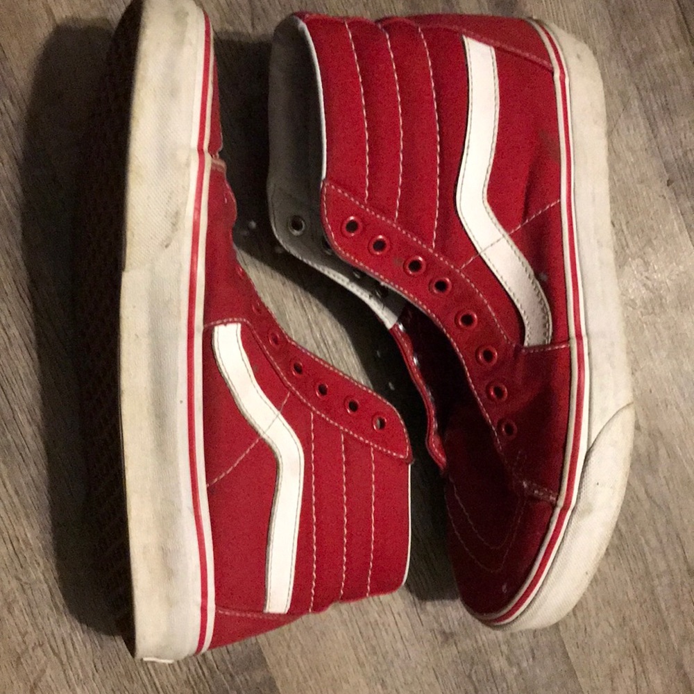 Red skate high vans